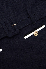 apphia Tweed low-rise pants set in navy blue