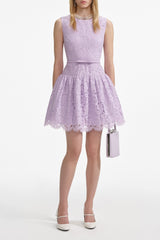 Lilac Lace Sleeveless Mini Dress