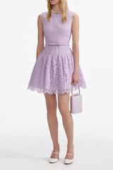 Lilac Lace Sleeveless Mini Dress