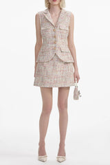 Pastel Boucle Tailored Mini Dress