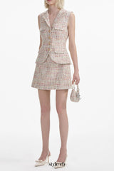 Pastel Boucle Tailored Mini Dress