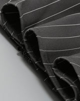 PUFF LONG SLEEVE CRYSTAL CORSET A LINE DRESS IN BLACK