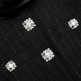 tabitha Boucle Collared tweed Mini Dress in black