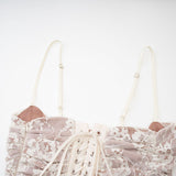 Valérie white floral lace mesh maxi dress