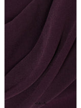 draped off-the-shoulder crepe maxi dress in burgundy