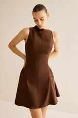 Asymmetrical Flared Mini Dress
