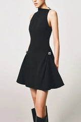 Asymmetrical Flared Mini Dress
