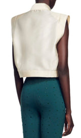 LIMON CROPPED SATIN SHIRT