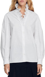 LISANDRA ORGANIC COTTON RUFFLED BLOUSE