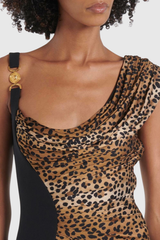 Sayera Leopard Ruched Maxi Dress