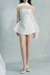 Calwa Scarf Strapless Flare Mini Dress