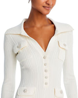 COLLARED KNIT MIDI DRESS