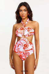 Sissel Flower Print Halter Swimsuit