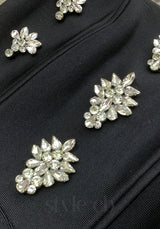 STRAPLESS CRYSTAL DETAIL MAXI DRESS BLACK