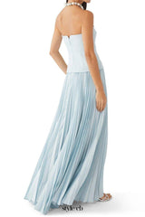 Sweetheart Neck Off-Shoulder Pleated Midi Dress