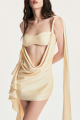 Teada Cutout Drape Mini Dress