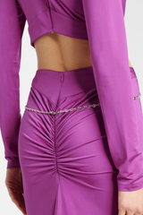 Trisa Crystal Embellished Cutout Maxi Dress - Purple