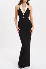 Tsanko Halter Maxi Bandage Dress