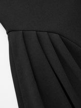 Two Tone Bow Tie Ruffle Midi Dress