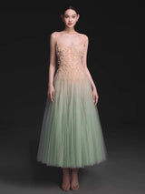 MINT OMBRE LACE MIDI DRESS