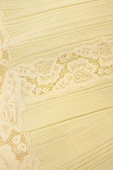 Yellow Knit Lace Insert Midi Dress
