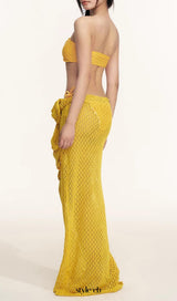 Dillan Yellow Flower Three-Piece Swimsuit