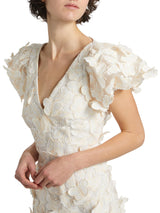 Butterfly Appliqué Mini dress in cream