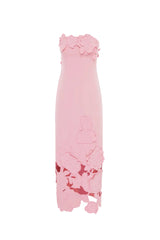 louise Appliqué Bustier Maxi Dress in pink