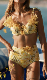 Donahue Printed Three-Piece Swimsuit