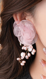 Dyani Pink Flower Earrings