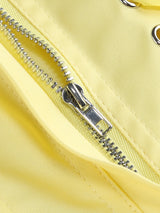 amy flower embellished mini skirt corset set in yellow