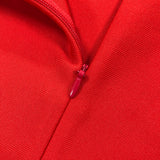 halter 3d flower hollow out backless maxi dress in red