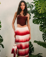 ashley Gradient Fringe Corset Two Piece Bandage Set