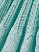 Archetypes ribbed pointelle-knit mini dress in green