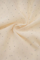 tiffany halterneck tulle overlay maxi dress in apricot