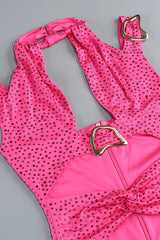 claire crystal Embellished Cutout Maxi Dress in rose red