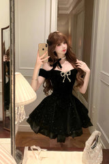 Off-the-Shoulder Bowknot Mini Prom Dresses