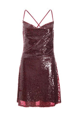 stephanie wine sequin mini dress