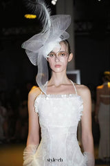 hermosa Lace splicing layer maxi dress in white