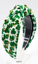 White Diamante Clover Headband
