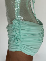 molly Sequin chiffon Mini Dress in mint