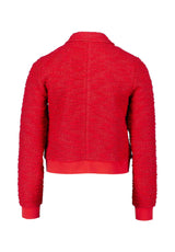 Plain jacket skirt set in red