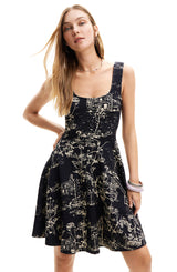 Strappy Skater mini Dress in black