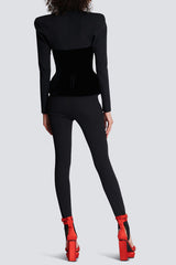 josephine Slim-fitting bustier jacket in black