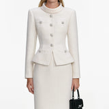 michaelia Cream Boucle Tailored Midi Dress set