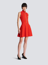 candance Sleeveless plaid Knit Top skirt set in red