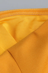 Nodin Strapless Dot Mesh Maxi Dress in orange