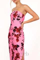 bryden strapless maxi dress in rose pink
