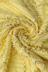 irene Halterneck Bowknot Beaded bodycon maxi dress in yellow