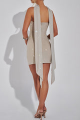 sheila Scarf - Silver/Nude